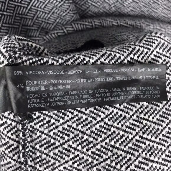 Zara Knit Dress Bodycon Scoop Back Cap Sleeve Black White Herringbone Size Small - Picture 7 of 8